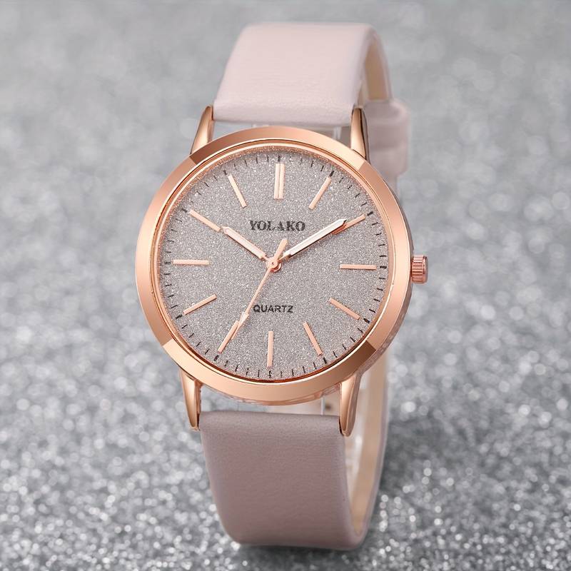 Women's Shiny Quartz Watch Set 6PCS