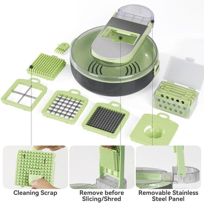 9in1 Vegetable Slicer, Multifunctional Fruit Slicer, Manual Food Grater, Vegetable Grater, Cutter With Container