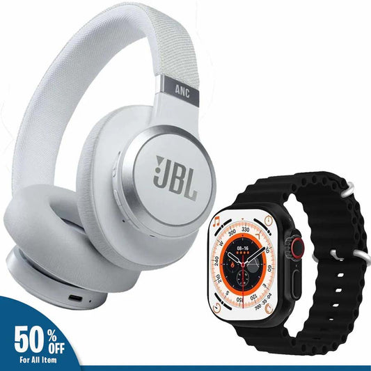 JBL JB55 Headphones + Ultra 8 Watch Combo