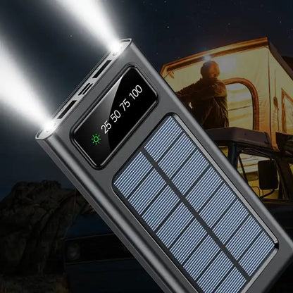 SOLAR POWER BANK 20000 MAH | FAST CHARGING | 4-BUILT IN CABLES