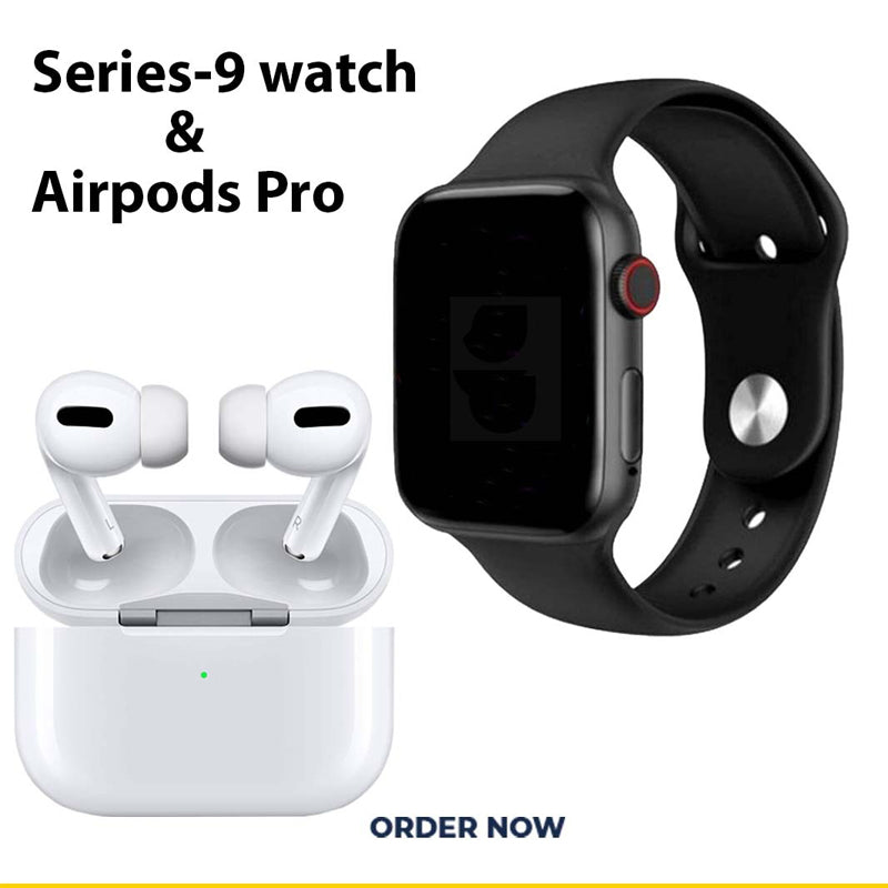 Series-9 watch with Airpods pro